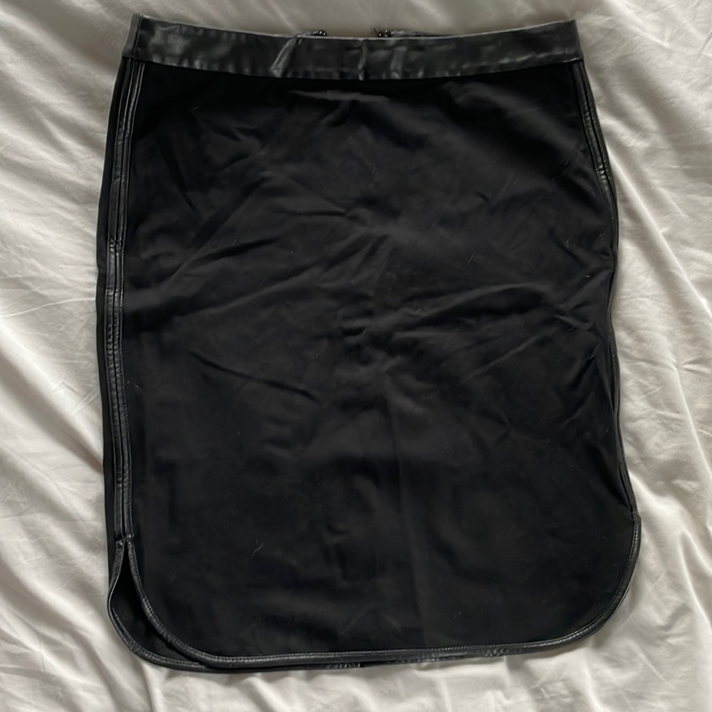 LOFT leather detail pencil skirt